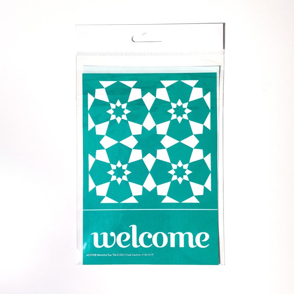 Chalk Couture A Size Transfer Welcome Star Tile